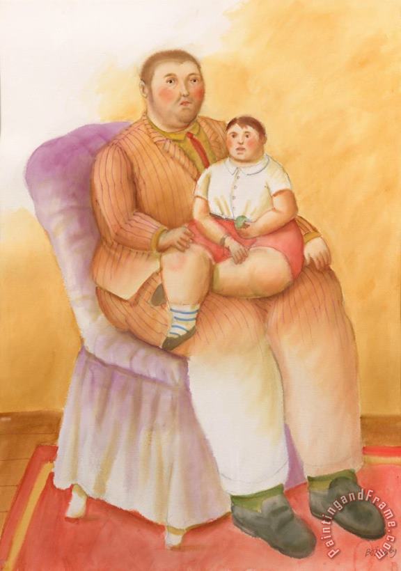 Fernando Botero Father And Son, 2009 Art Painting