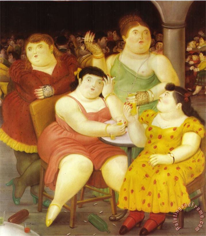 fernando botero Four Women Art Painting