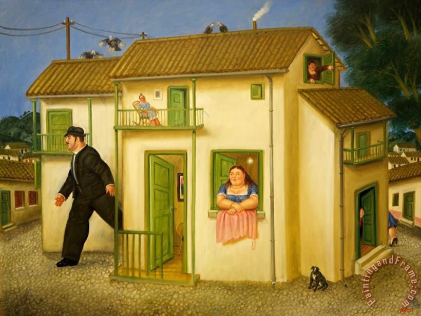 Fernando Botero House, 1995 Art Painting