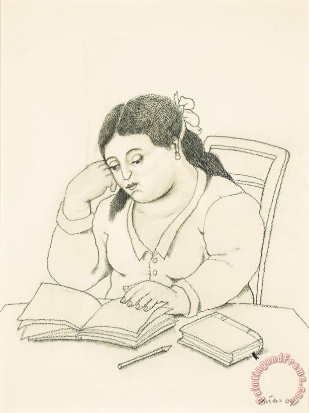 Fernando Botero Jeune Femme Lisant, 2004 Art Print