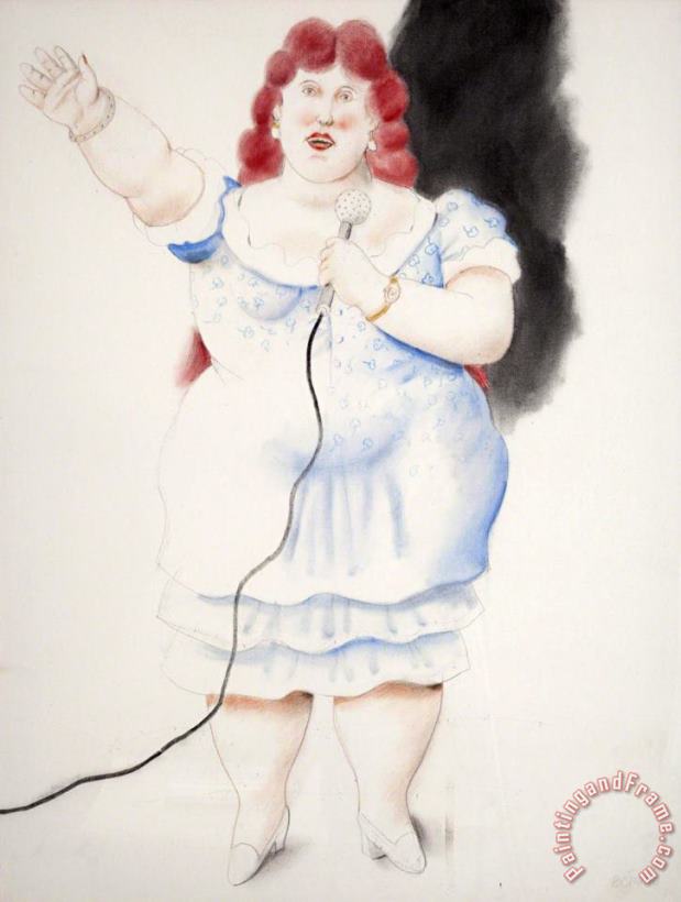 Fernando Botero La Cantante, 2010 Art Painting