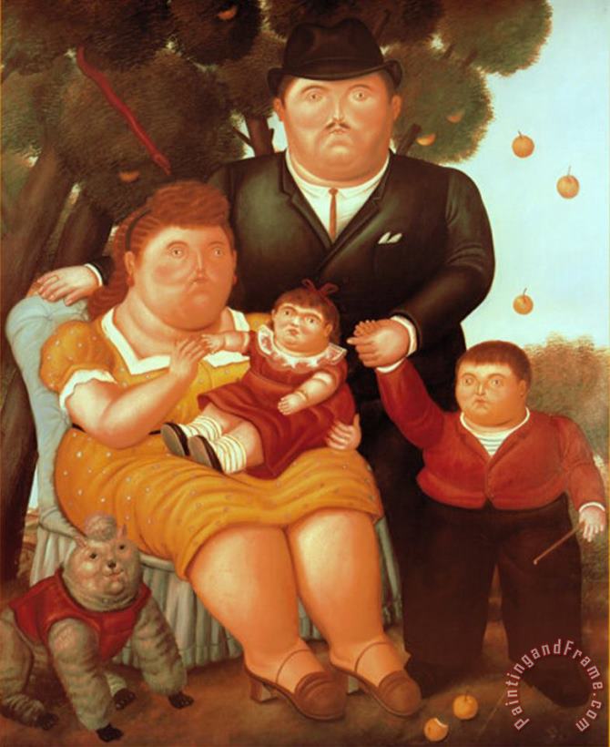 La Famiglia painting - fernando botero La Famiglia Art Print