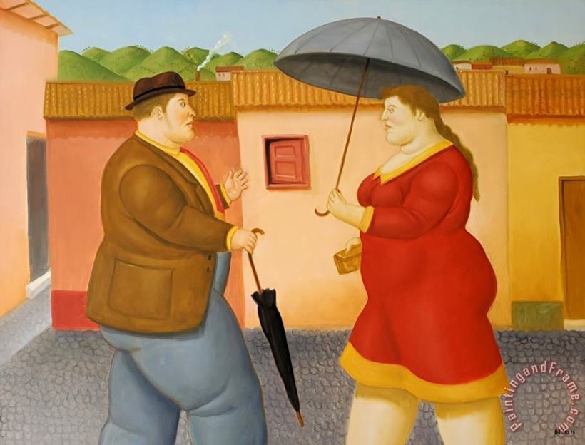 Man And Woman, 2016 painting - Fernando Botero Man And Woman, 2016 Art Print