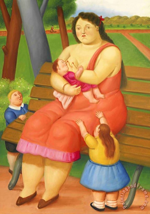 Fernando Botero Maternity, 2011 Art Painting