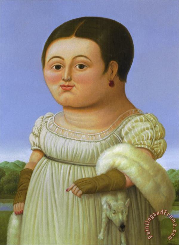 Miss Riviere After Ingres painting - fernando botero Miss Riviere After Ingres Art Print