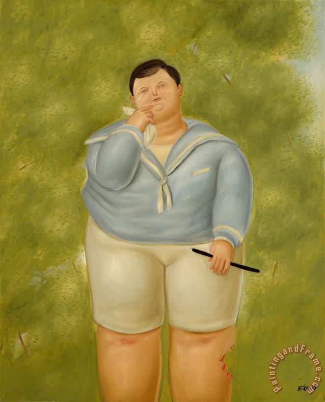 Fernando Botero Nino Mordido Por Un Perro, 1969 Art Painting