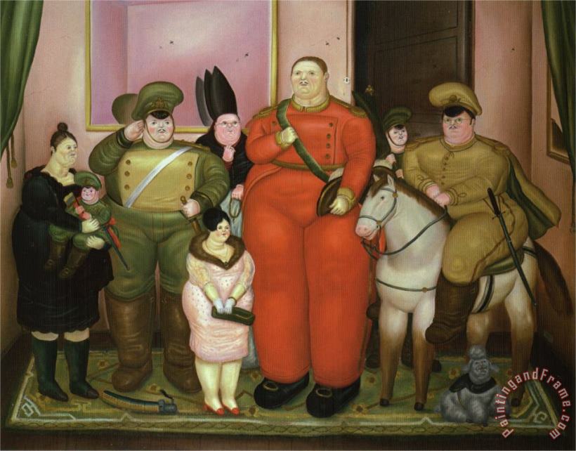 fernando botero Official Portrait of The Military Junta Art Painting