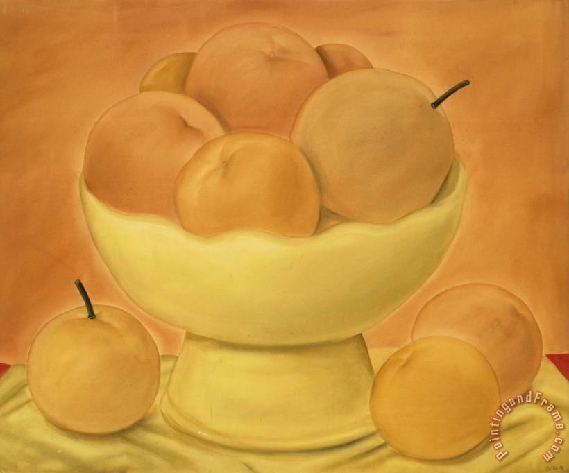 Oranges, 1980 painting - Fernando Botero Oranges, 1980 Art Print