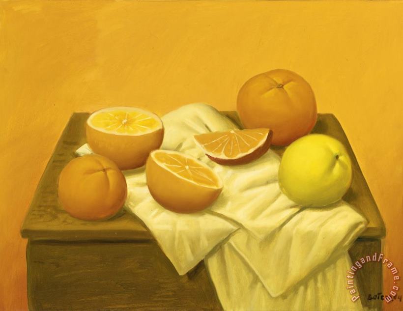 Oranges, 2004 painting - Fernando Botero Oranges, 2004 Art Print
