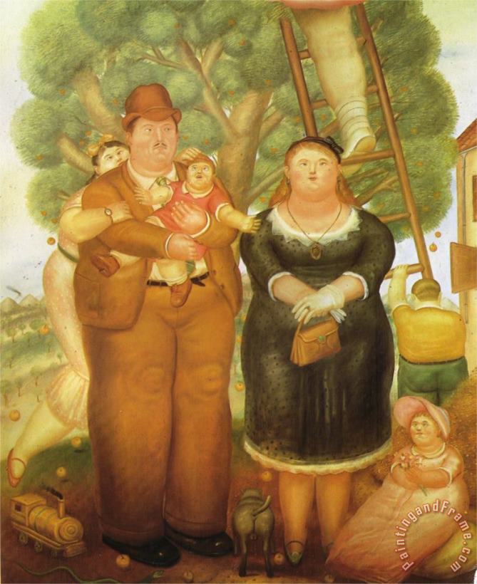 Botero Art Poster Custom Framed A Family