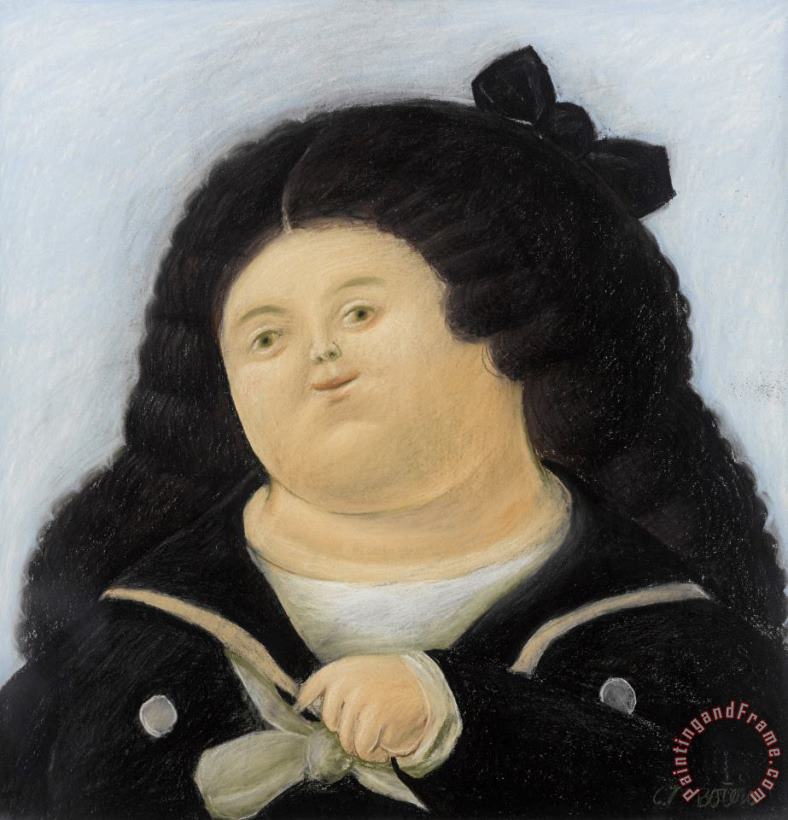 Fernando Botero Portrait of a Schoolgirl, 1967 Art Painting