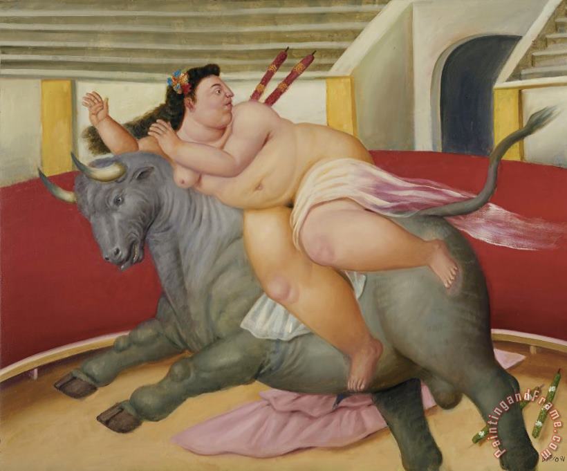 Rape of Europa, 1991 painting - Fernando Botero Rape of Europa, 1991 Art Print