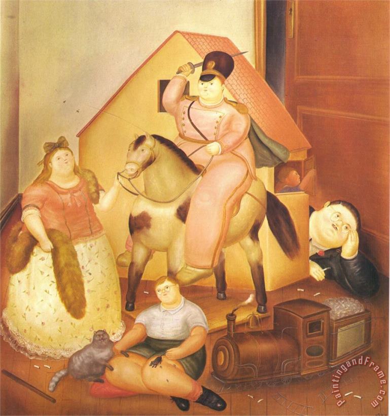 fernando botero Room with Children S Games Art Painting