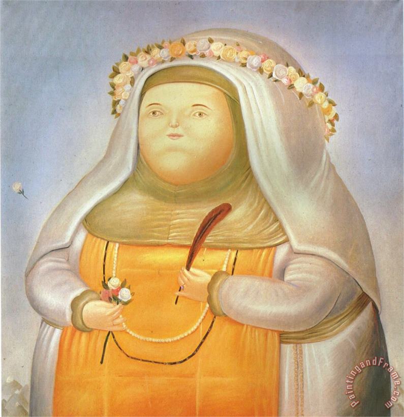 Saint Rose of Lima painting - fernando botero Saint Rose of Lima Art Print