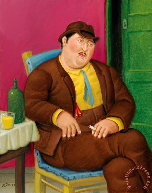 Fernando Botero Seated Man, 2000 Art Painting