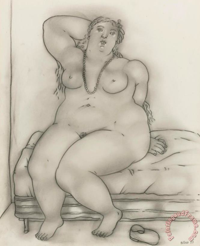 Fernando Botero Seated Woman, 1983 Art Painting