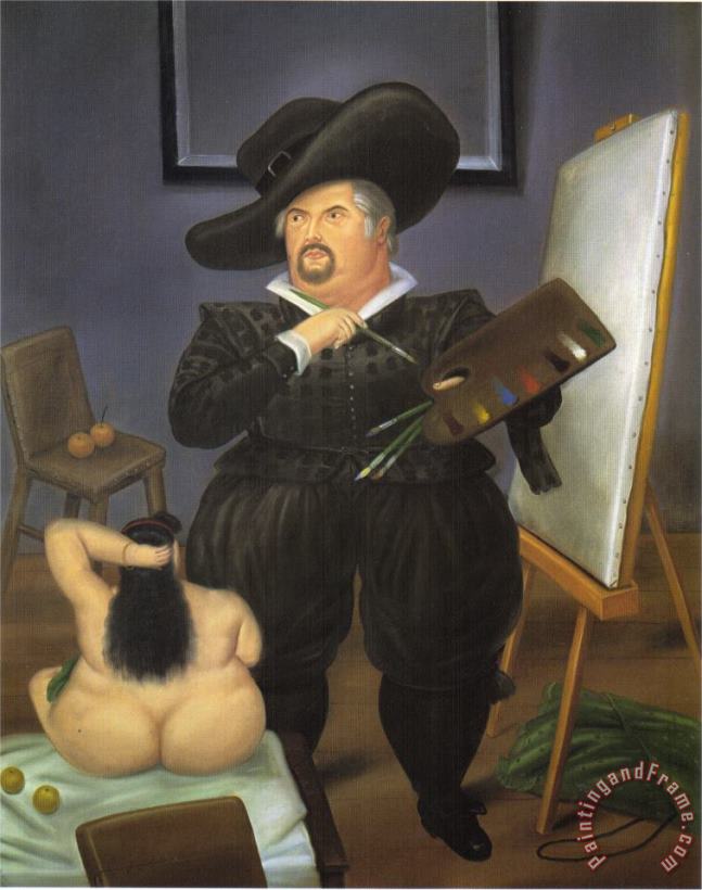 fernando botero Self Portrait As Velasquez Art Painting