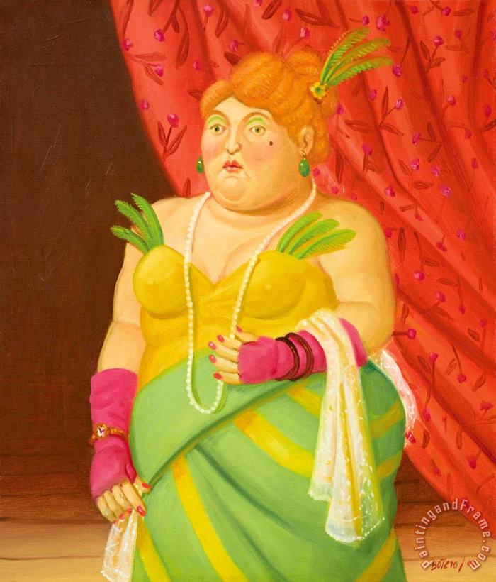 Society Lady, 2000 painting - Fernando Botero Society Lady, 2000 Art Print