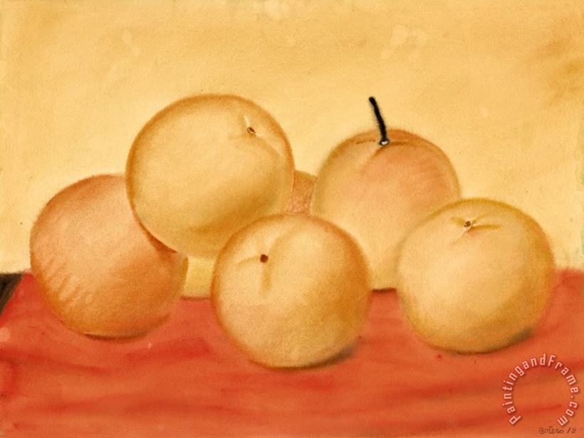 Still Life with Oranges, 1979 painting - Fernando Botero Still Life with Oranges, 1979 Art Print