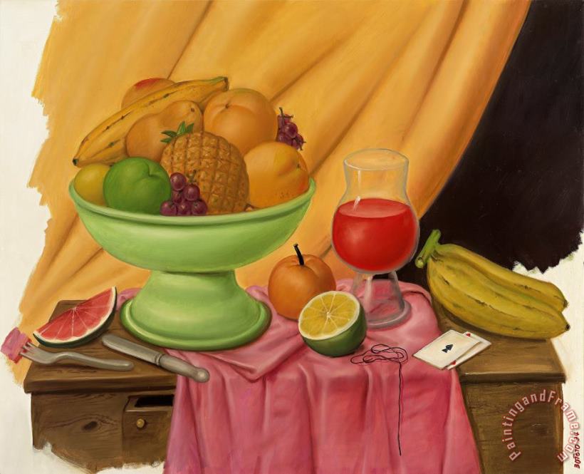 Still Life with Playing Cards, 1994 painting - Fernando Botero Still Life with Playing Cards, 1994 Art Print