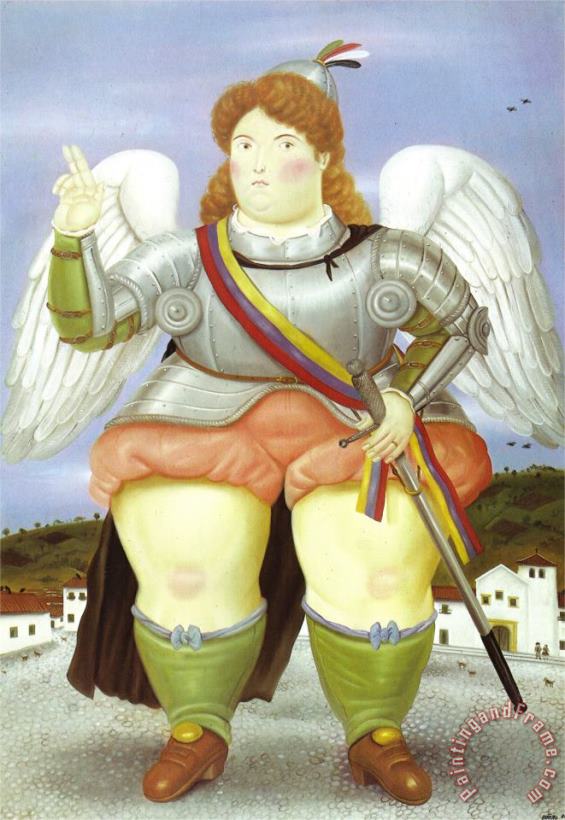 fernando botero The Archangel Gabriel Art Painting