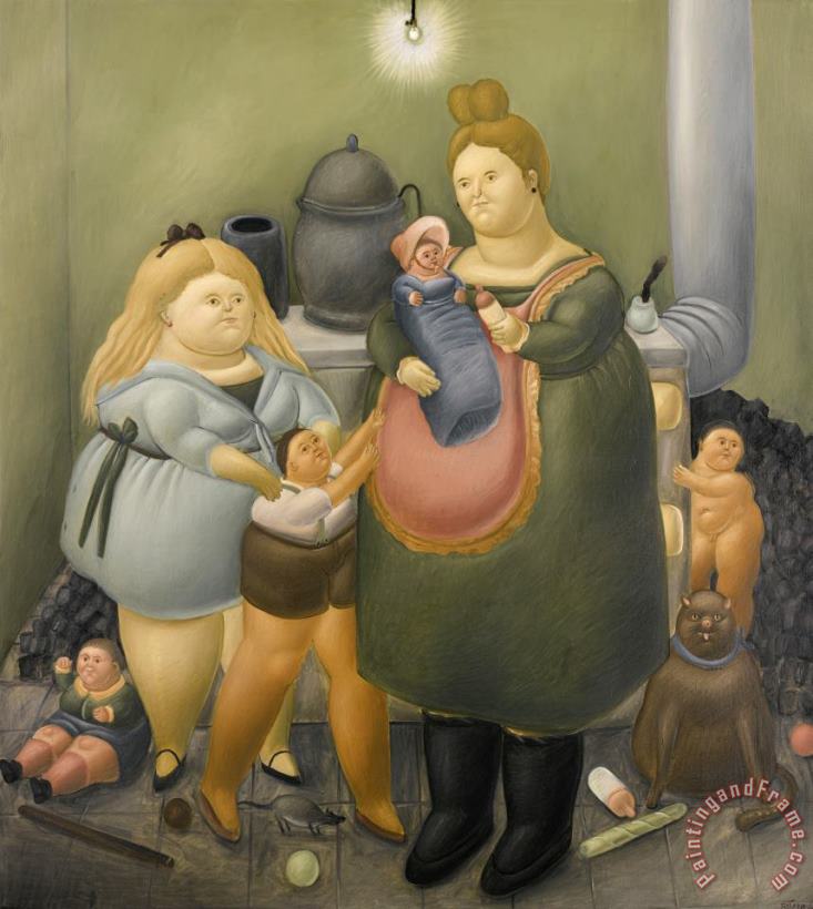The Bashful Family painting - Fernando Botero The Bashful Family Art Print