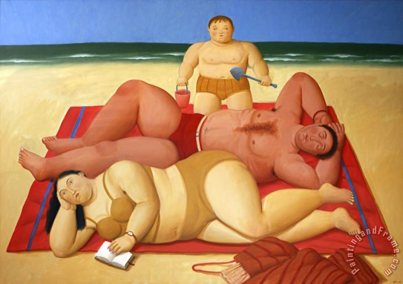 The Beach, 2009 painting - Fernando Botero The Beach, 2009 Art Print