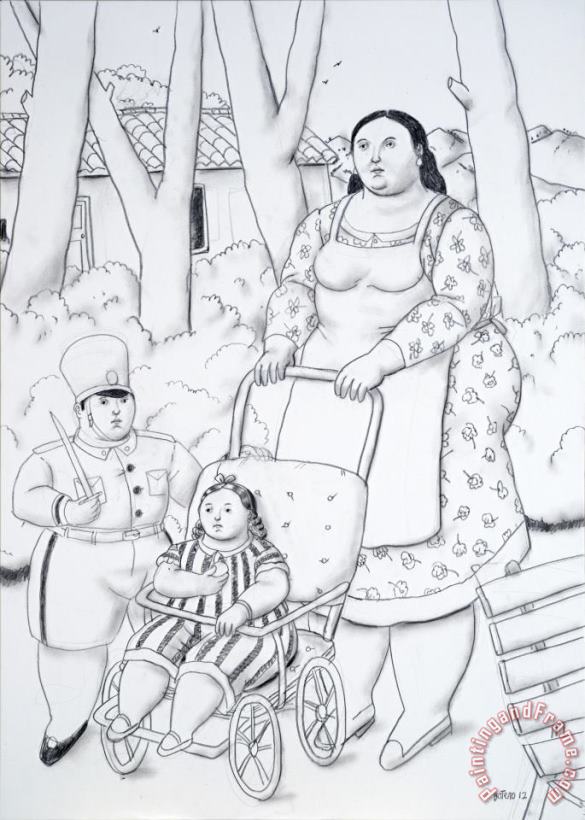 Fernando Botero The Nanny, 2012 Art Painting