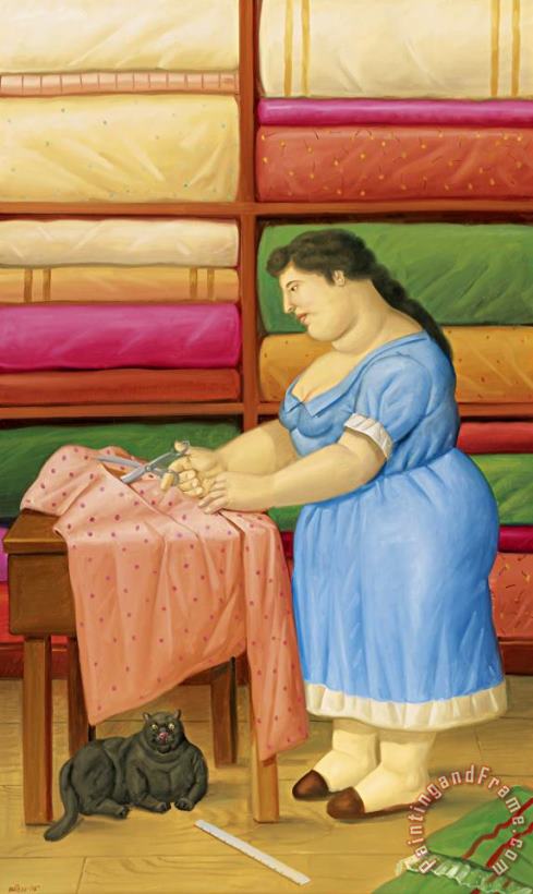 The Seamstress (la Costurera), 2005 painting - Fernando Botero The Seamstress (la Costurera), 2005 Art Print