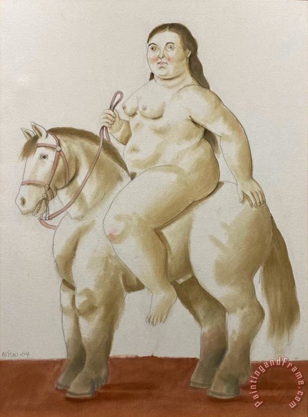 Fernando Botero Woman on a Horse, 2004 Art Painting