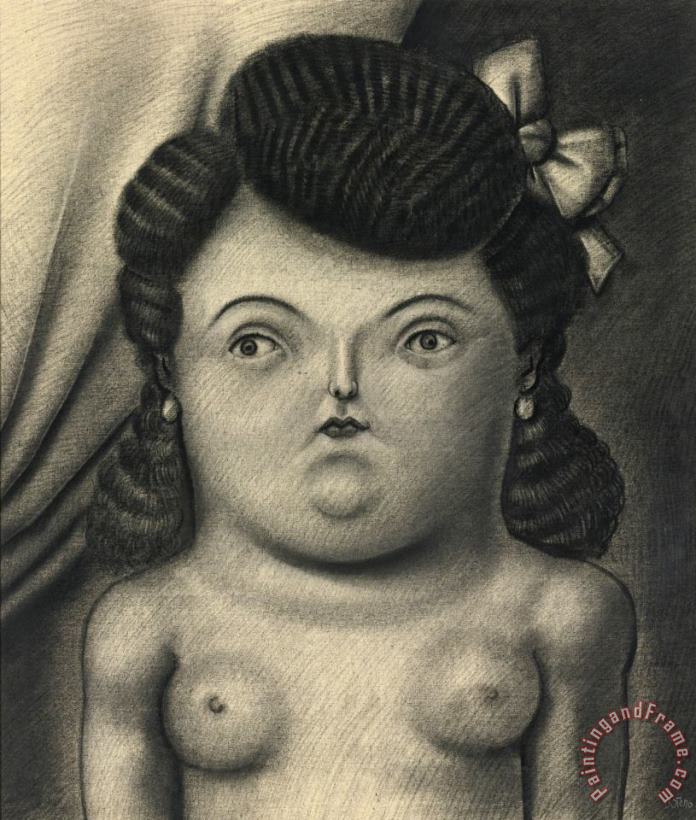 Woman with Bow painting - Fernando Botero Woman with Bow Art Print