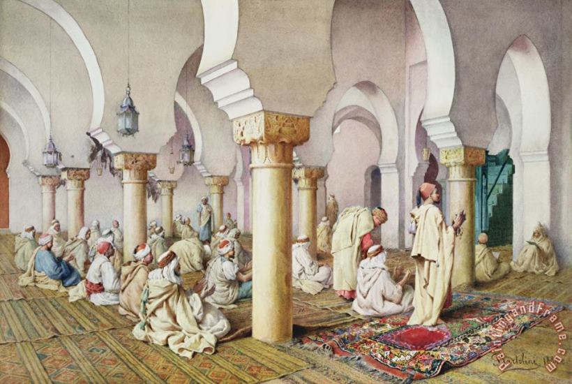 At Prayer in the Mosque painting - Filipo Bartolini or Frederico At Prayer in the Mosque Art Print