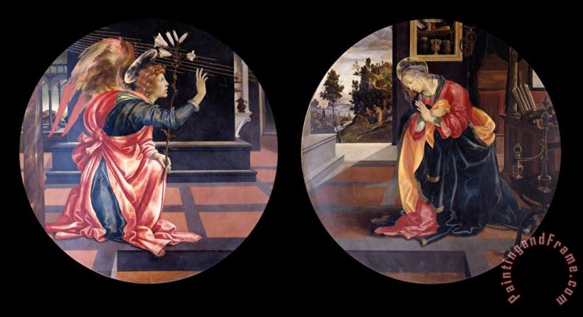 Annunciation painting - Filippino Lippi Annunciation Art Print