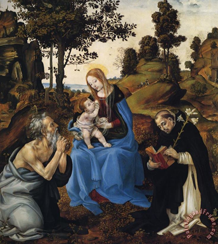 Filippino Lippi The Virgin And Child with Sts. Gerome And Dominic Art Painting