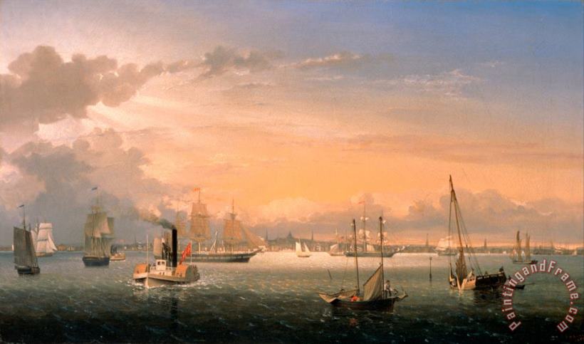 Boston Harbor painting - Fitz Henry Lane Boston Harbor Art Print