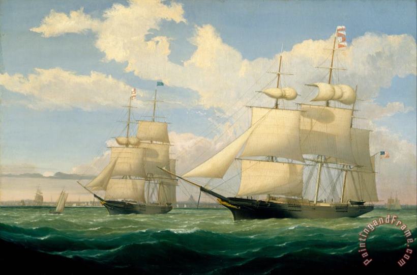 The Ships Winged Arrow And Southern Cross in Boston Harbor painting - Fitz Henry Lane The Ships Winged Arrow And Southern Cross in Boston Harbor Art Print