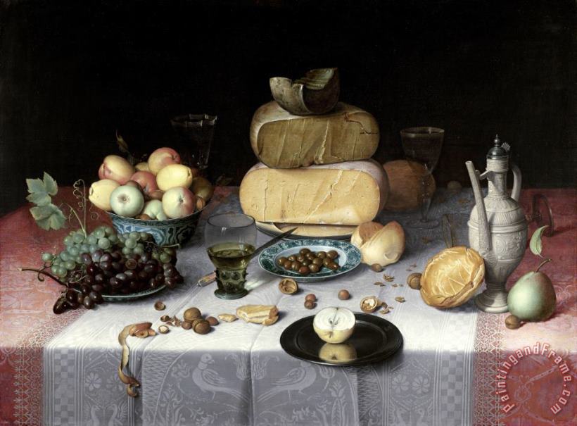 Floris Claesz. van Dyck Still Life with Cheeses Art Painting
