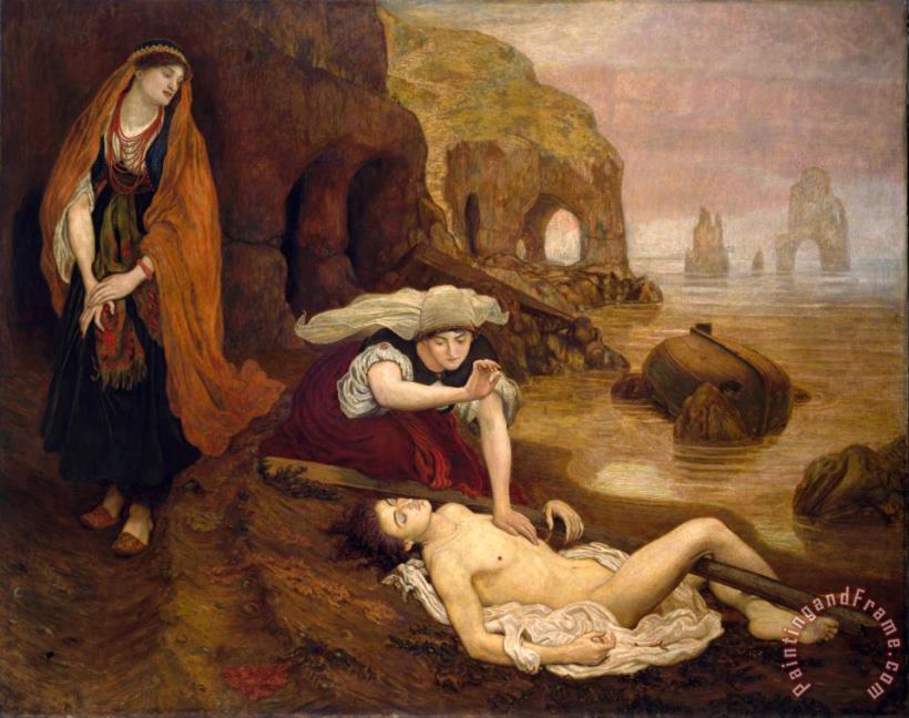 Finding of Don Juan by Haidee painting - Ford Madox Brown Finding of Don Juan by Haidee Art Print
