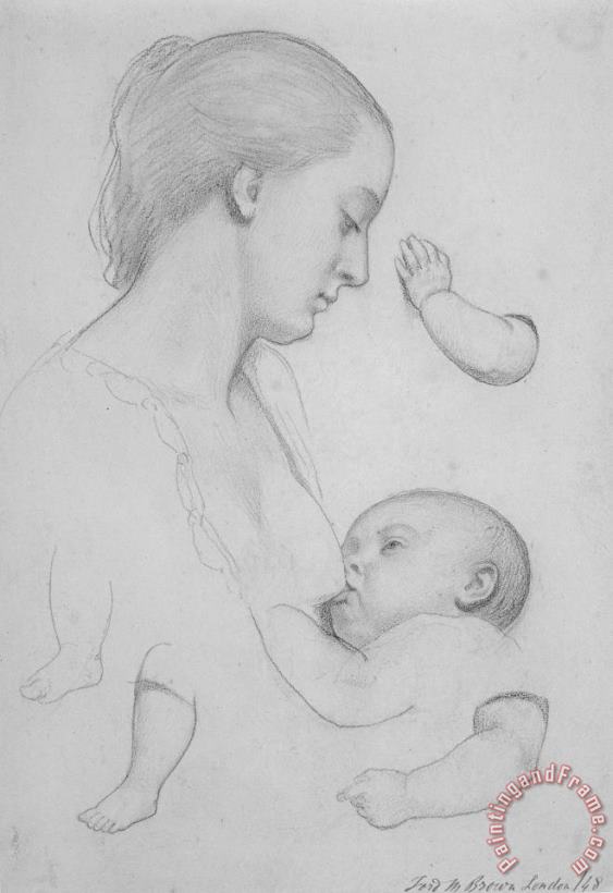 Ford Madox Brown The Young Mother Sheet of Studies Art Print