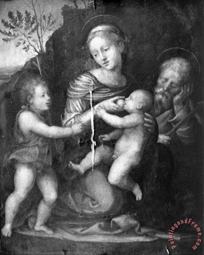 Holy Family with St John painting - Fra Bartolomeo Holy Family with St John Art Print