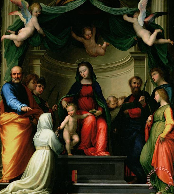 The Mystic Marriage of St Catherine of Siena with Saints painting - Fra Bartolommeo - Baccio della Porta The Mystic Marriage of St Catherine of Siena with Saints Art Print