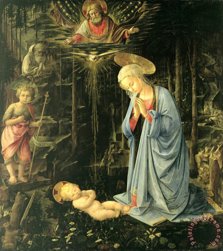 The Adoration in The Forest painting - Fra Filippo Lippi The Adoration in The Forest Art Print
