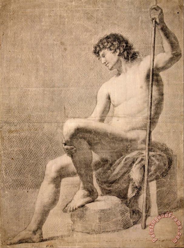 Male Nude Seated painting - Francesc Agustin Male Nude Seated Art Print