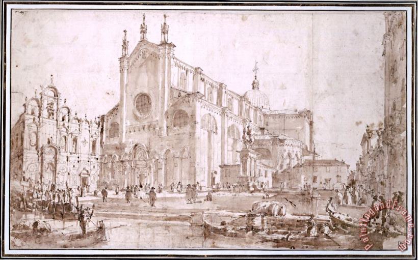 Campo San Zanipolo in Venice painting - Francesco Guardi Campo San Zanipolo in Venice Art Print