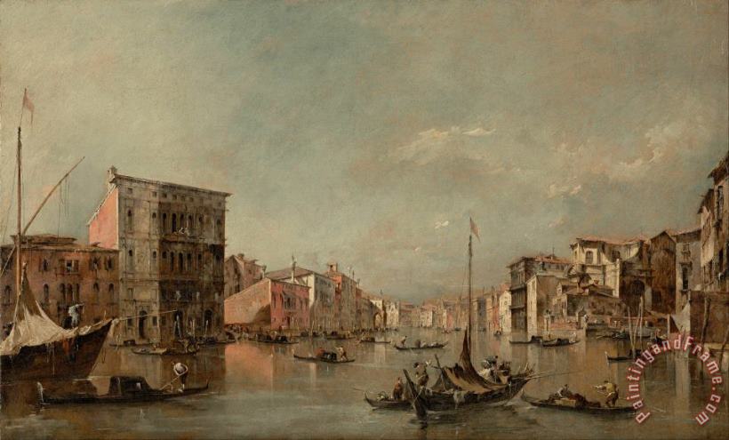 The Grand Canal, Venice, with The Palazzo Bembo painting - Francesco Guardi The Grand Canal, Venice, with The Palazzo Bembo Art Print