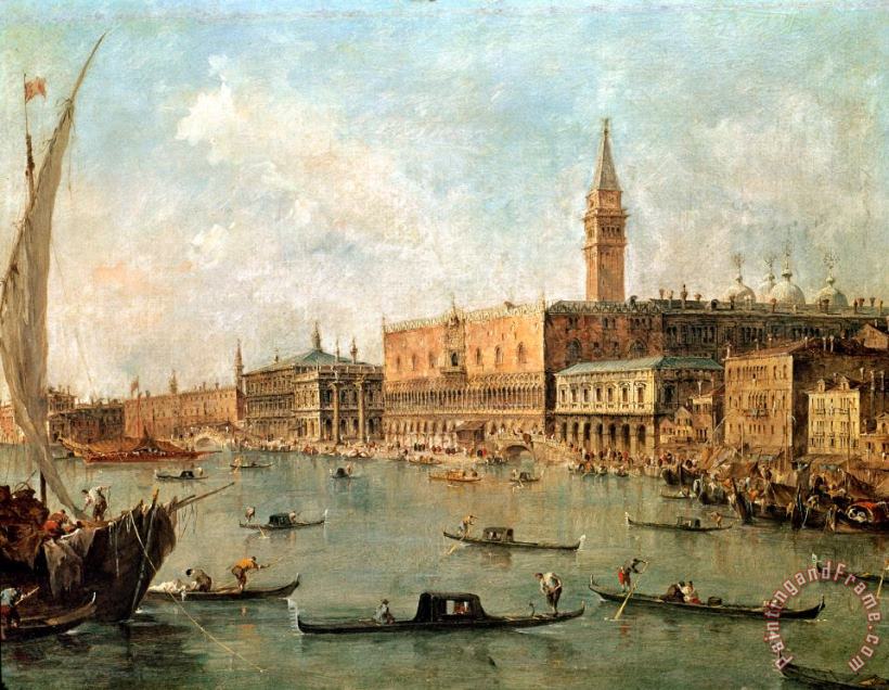 The Palace and the Molo from the Basin of San Marco painting - Francesco Guardi The Palace and the Molo from the Basin of San Marco Art Print