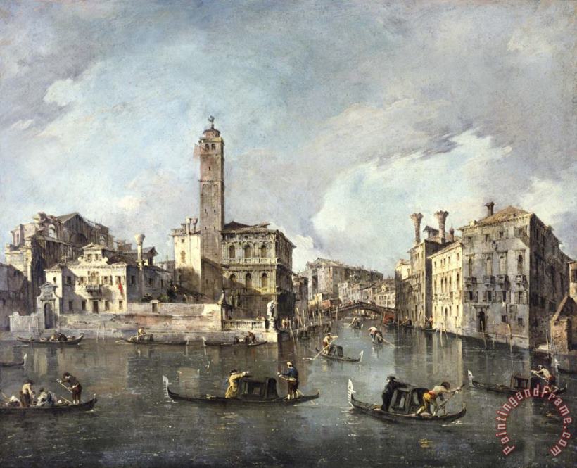 View on The Grand Canal at San Geremia, Venice painting - Francesco Guardi View on The Grand Canal at San Geremia, Venice Art Print