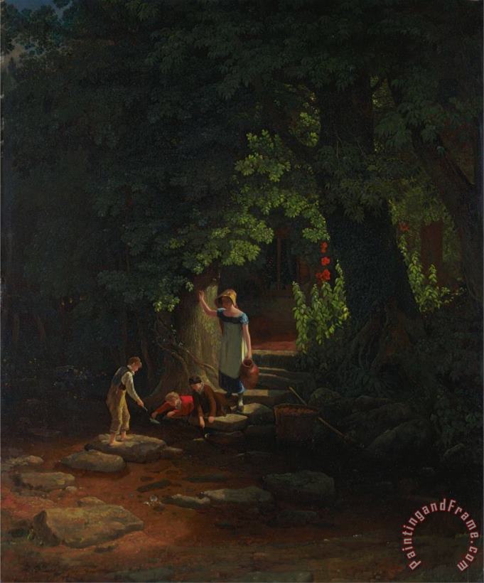 Francis Danby Children by a Brook Art Painting
