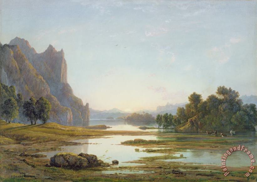 Francis Danby Sunset over a River Landscape Art Painting