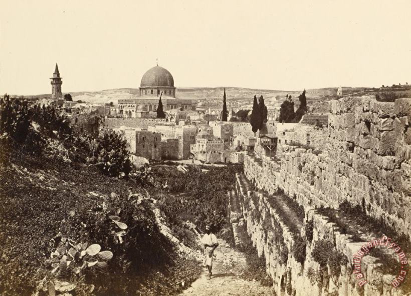 Francis Frith The Site of The Temple Jerusalem From Mount Zion Art Print